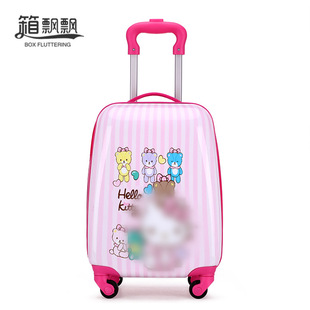 Children's luggage case factory printing Logo cartoon boarding suitcase universal wheel 16 inch 18 inch children's luggage