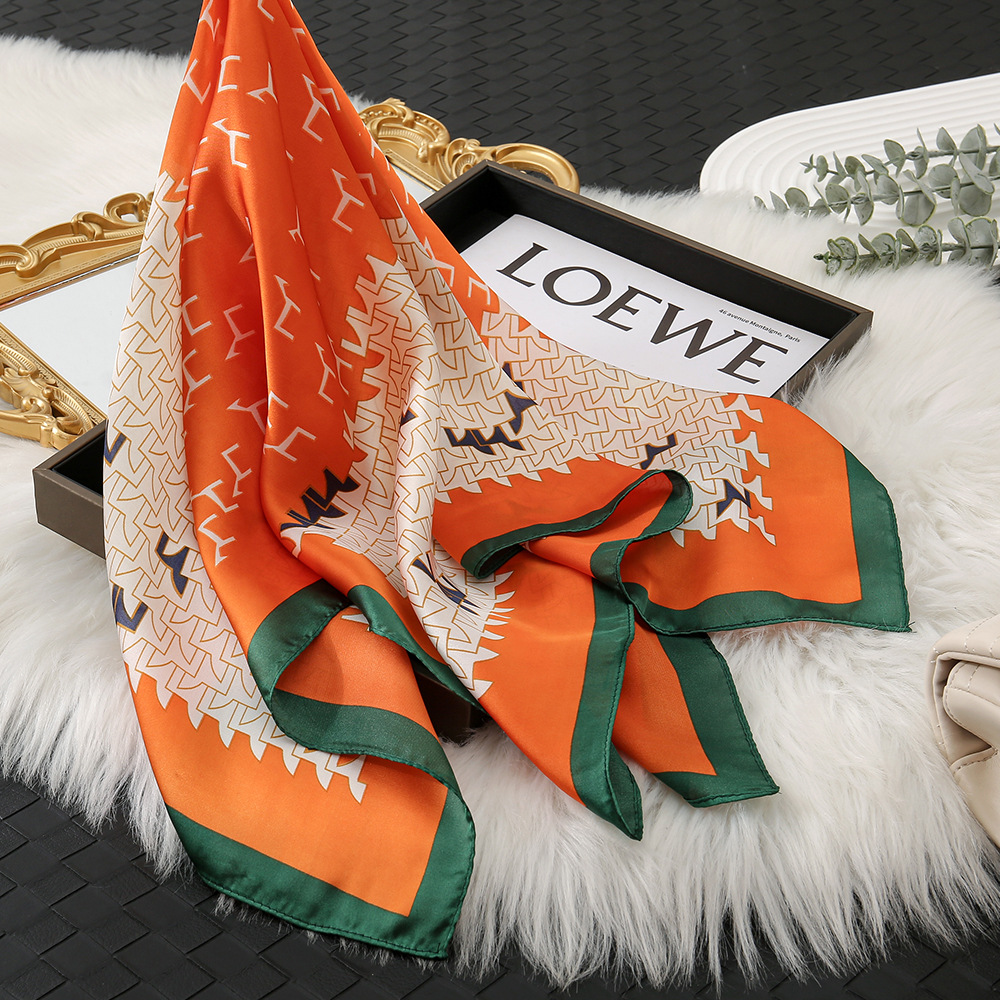 Primavera y otoño bufandas de seda de alto nivel transfronterizas bufandas de seda de simulación multifuncionales bufandas de decoración profesional bufandas de dama