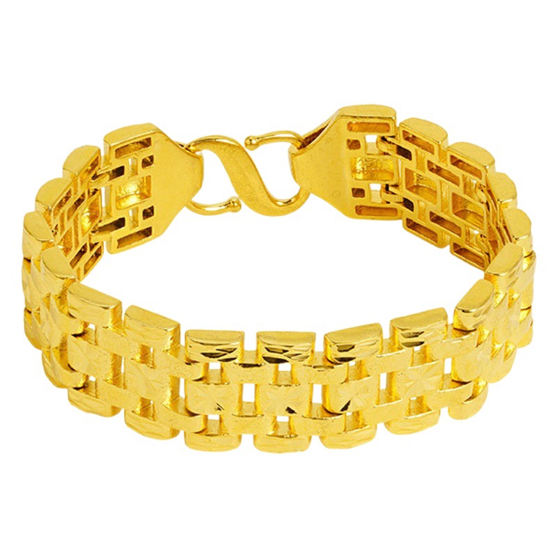 Pulsera de cadena de tanques para hombres y mujeres Pulsera de oro de arena de Vietnam no se desvanece durante mucho tiempo Regalo de todo partido dominante Venta caliente Yiwu Venta al por mayor