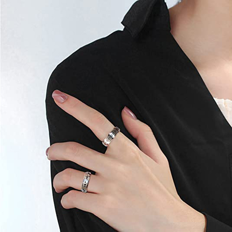 Fashion Star Heart Shape Flower Titanium Steel Rings 1 Piece