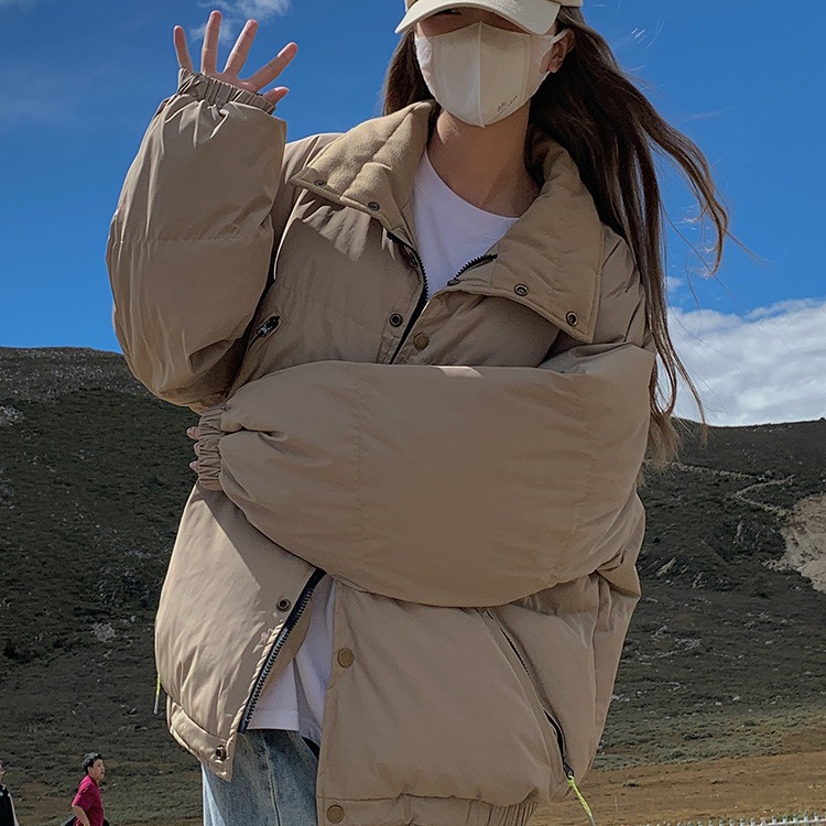 Ropa de algodón para mujeres 2024 invierno nuevo estilo coreano plumón ropa de algodón corto cuello grueso ropa de pan de estudiantes abrigo de moda image 8