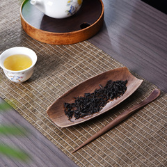 Black Ebony Tea Scoop Set: 2-Piece Tea Spoon & Tea Spatula, Black Walnut Solid Wood Tea Viewing Tray, and the "Six Gentlemen" Tea Utensils—Tea Ceremony Accessories