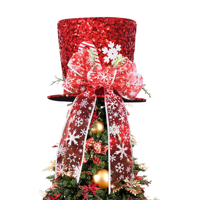 Wholesale Spot Christmas Tree Top Decoration Hat Red Sequenant Tree…