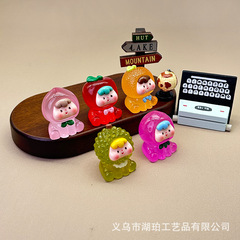 新商品の樹脂立体夜光果物の子のブラインドバッグdiyバッグのキーホルダー