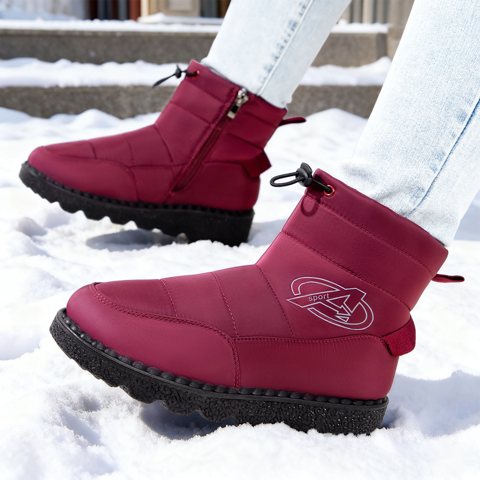 Zapatos de algodón zapatos de mujer de poliuretano botas de alto perfil botas de algodón transfronterizas botas de nieve cálidas de mujer