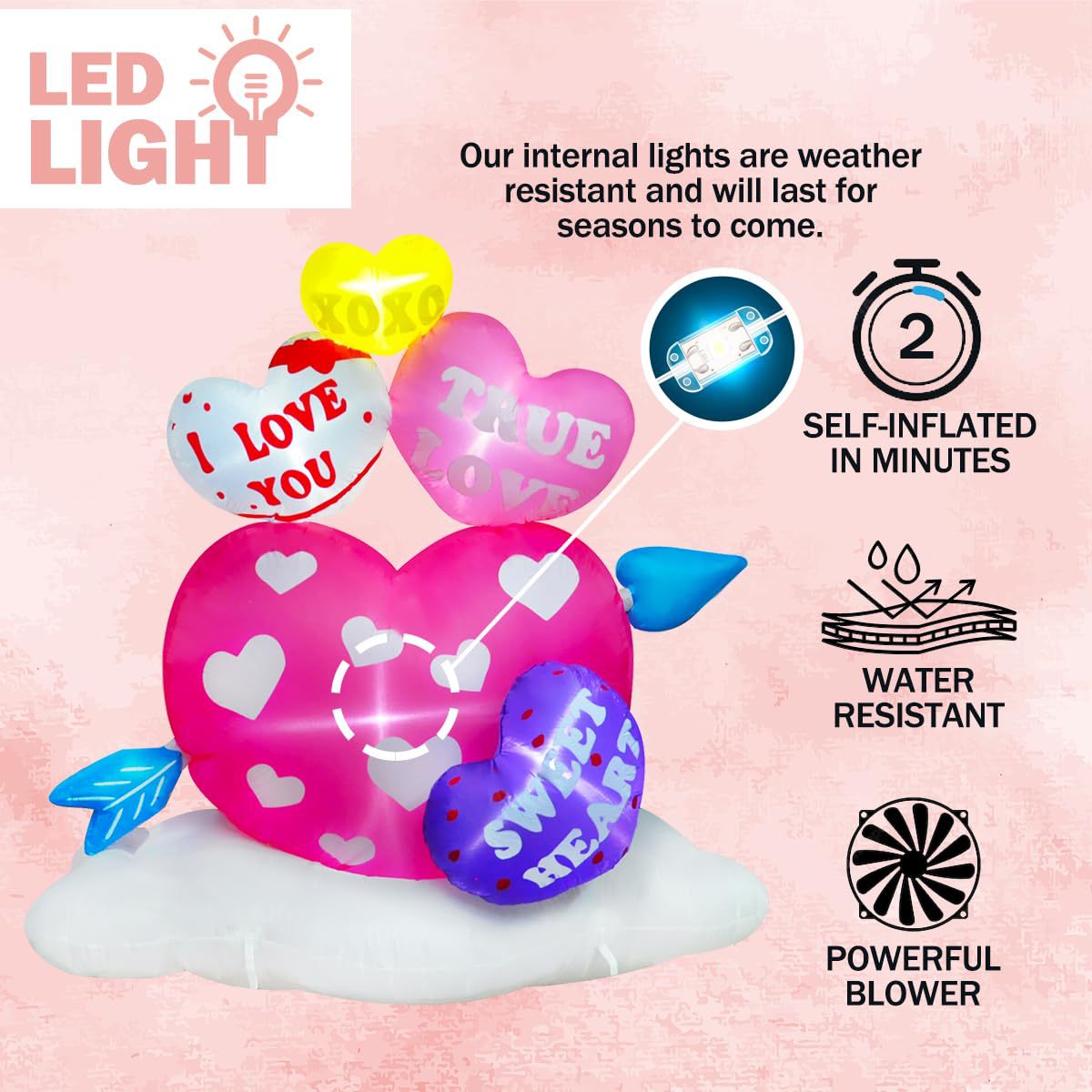 A-6FT Valentine Hearts with Ar