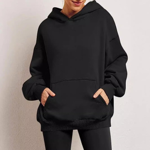Amazon Europe and the United States cross-border foreign trade independent station 2023 new women's spring and autumn hooded sweater casual pocket jacket