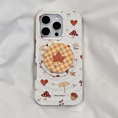 波漾壳秋天落叶花朵磁吸适用iPhone17苹果16ProMax手机壳14小众13