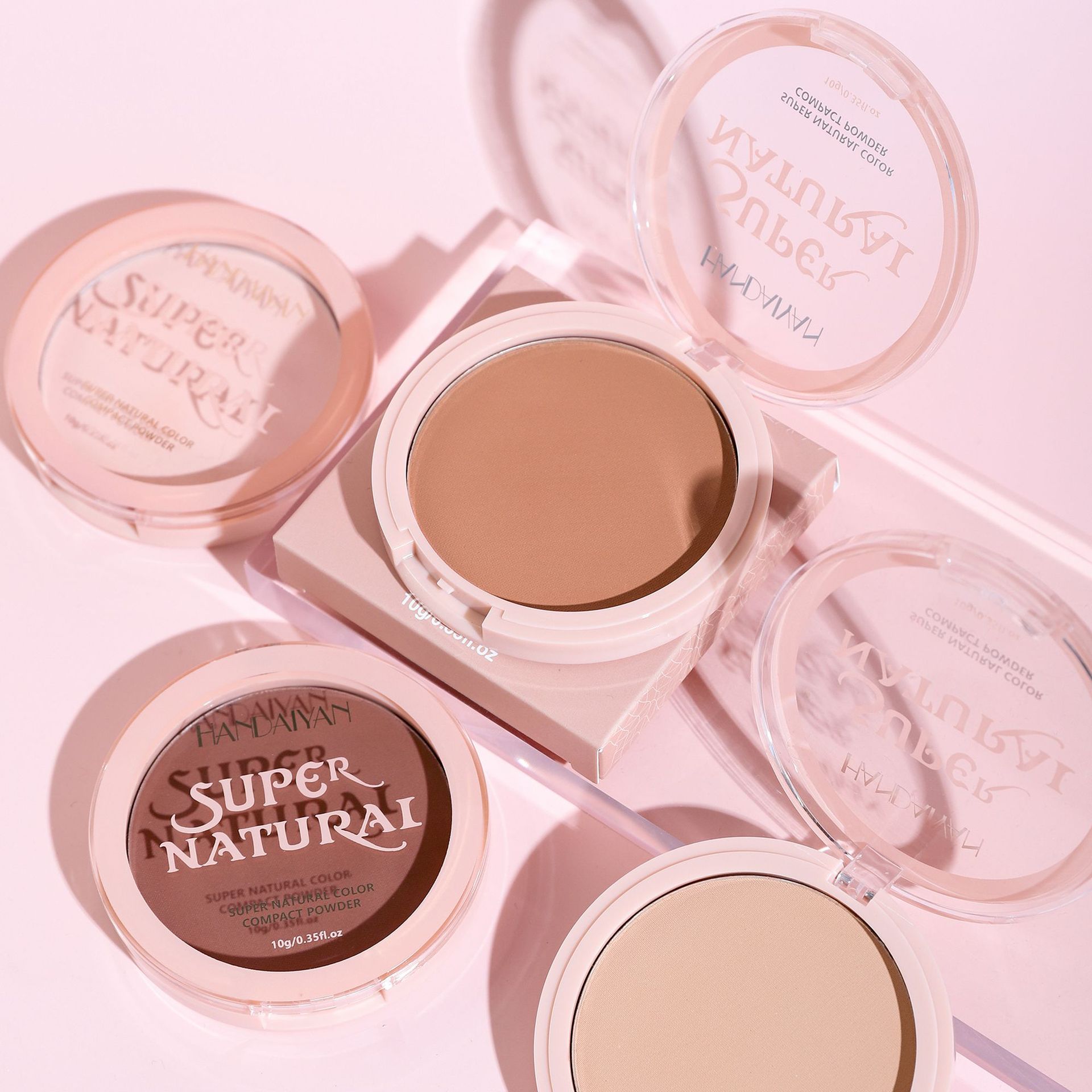 Polvo de maquillaje transfronterizo, control de aceite, impermeable, hidráulico duradero, polvo de blanqueador no pegajoso, polvo de maquillaje no quitable.