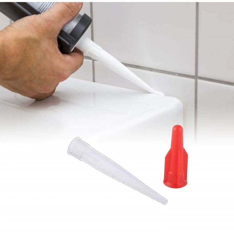 Universal Glass Glue Nozzle with Red Cap, Leak-Proof, for Dry Hard Tube Glue, Bottled Glass Glue Nozzle, Direct Sales from the Manufacturer