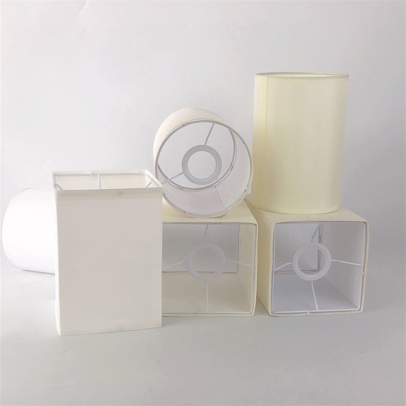 Cuadrado de tela de lino pantalla lámpara de mesa de noche dormitorio pantalla lámpara de pie Shell PVC pantalla suministro directo de fábrica