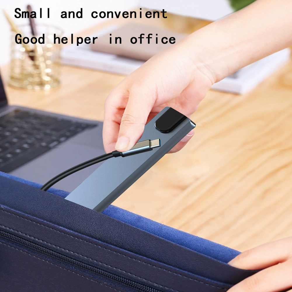 Shibin One удлинённая док-станция Type-C на HDMI 4K30Hz, HD USB3.0 HUB, конвертер чтения SD/TF карт, PD