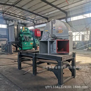 杂木边角料木材削片机 树枝树干木片机 大型柴油动力木材削片机