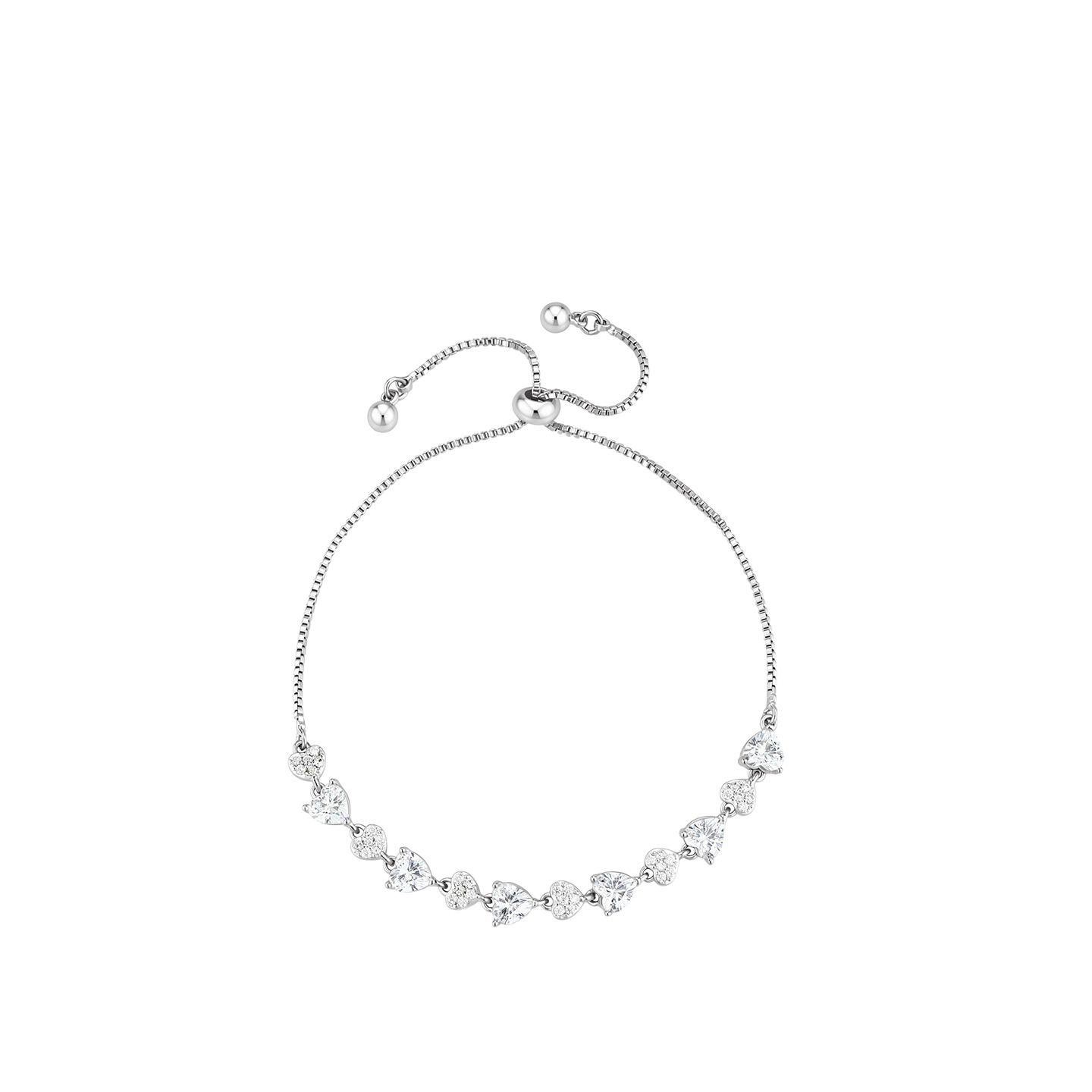 Pulsera Ajustable de Corazón de Aleación de Cobre para Mujer