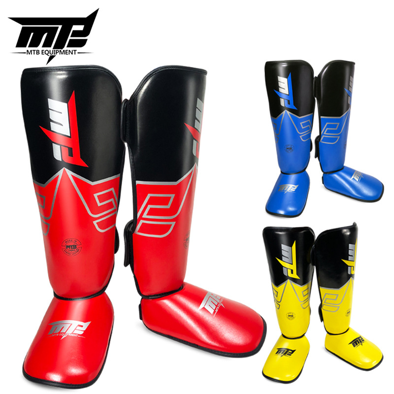 Cross-border MTB Sanda Leg Protectors Thickened Muay Thai Shin Protectors Fighting Fighting and Fighting conjoined Leg Protectors Instep Protectors Training Protectors