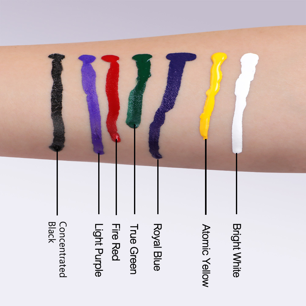 Tinta para tatuajes Hawink con certificación REACH, tinta fácil de aplicar, juego de 7 colores, pigmento para tatuajes de 15 ml