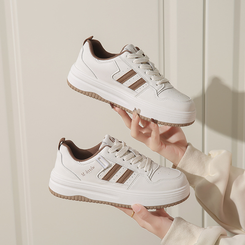 Nanqiao D202 zapatos blancos para mujeres 2025 primavera nueva variedad de zapatos de skate de nicho de moda antideslizante soleas casuales