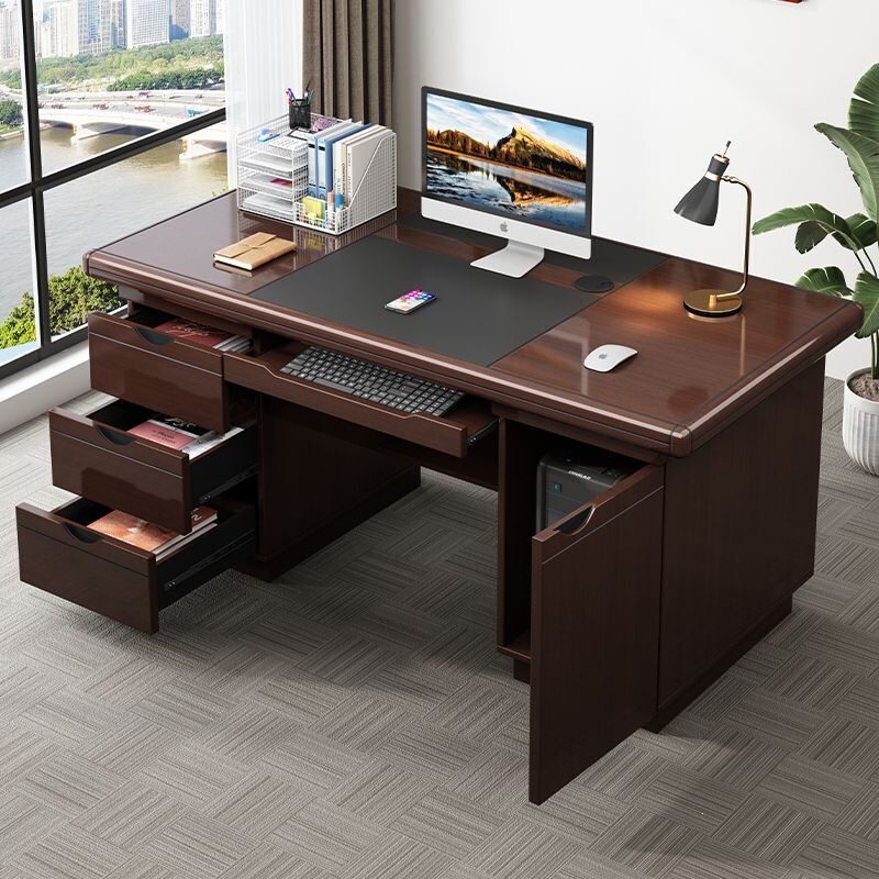 New Chinese-style computer desk, simple modern office desk, staff desk with drawers, home desk, commercial desktop office desk New Chinese-style computer desk, simple modern office desk, staff desk with drawers, home desk, commercial desktop office desk
