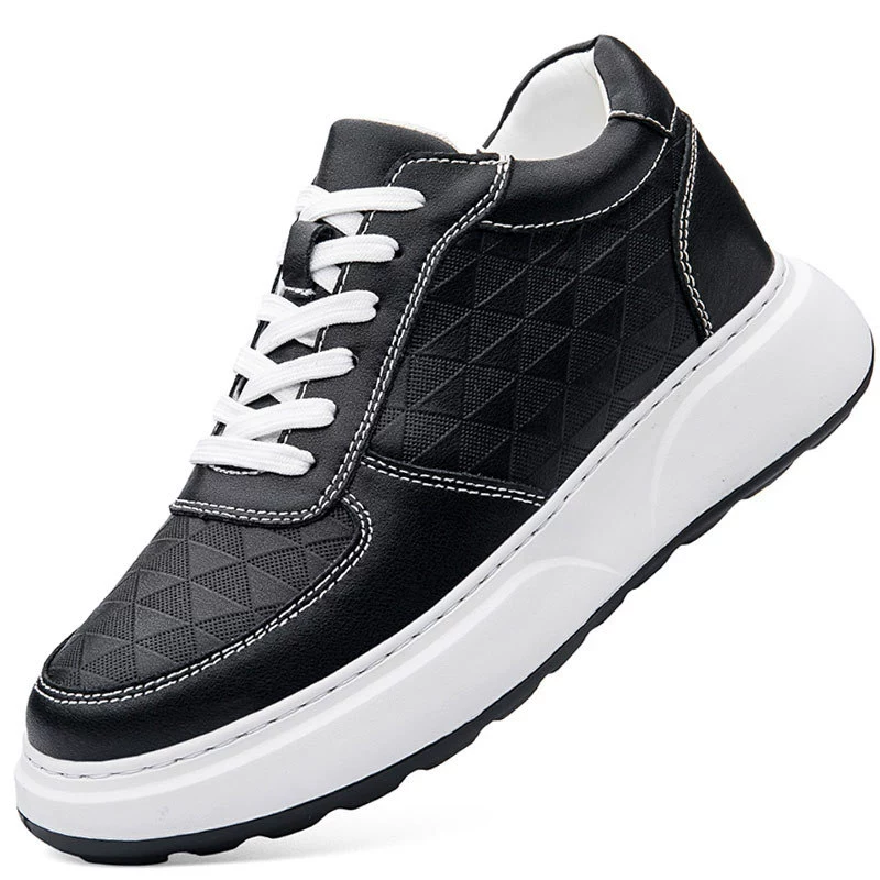 Мужские туфли из натуральной кожи первого слоя с внутренней увеличивающей высоту обувью, весна 2025, модные туфли из натуральной кожи на толстой подошве, мужские кожаные туфли, мужские повседневные мужские кроссовки