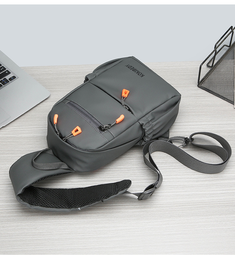Trendy men's chest bag, water-resistant crossbody bag, casual single-shoulder backpack, fashionable business bag, multi-functional men's bag, cross-border undefined