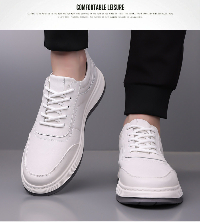 Giày thể thao nam sneaker da lộn phối màu, đế cao su EVA êm chân, buộc dây, gót 3-5 cm — h2506 trắng, h2506 đen chi tiết 12