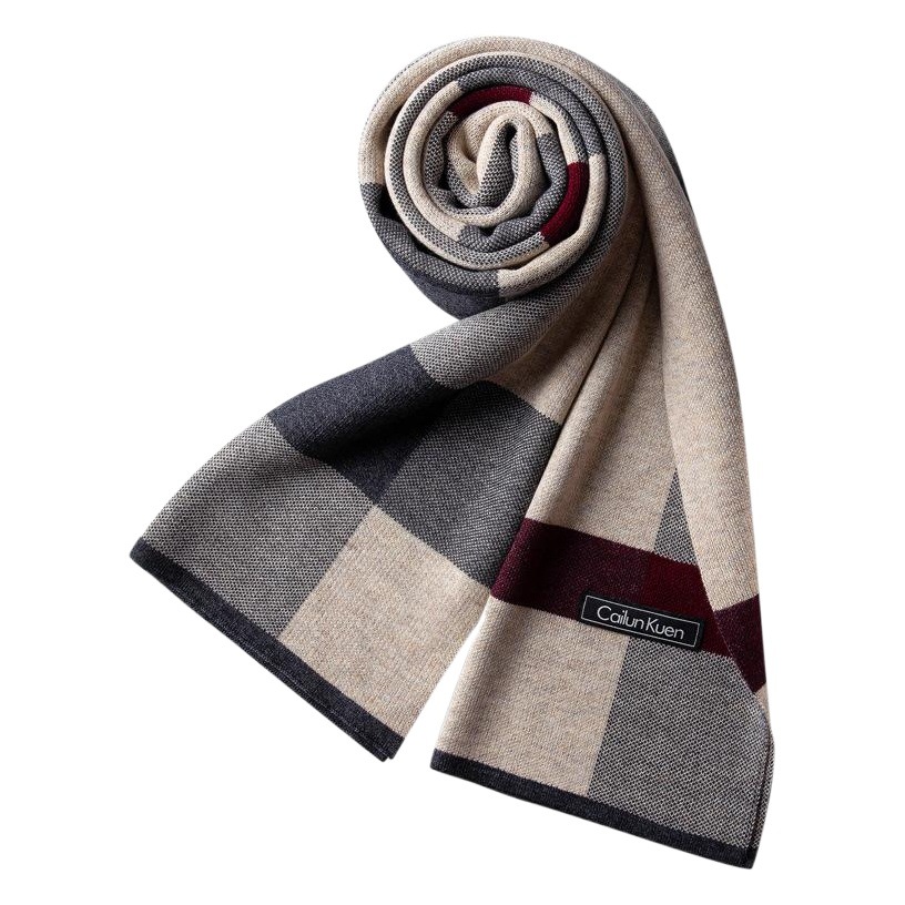 2026 Autumn and Winter New Men's Wool Scarf, Korean Style Plaid Business Casual Warm Neck Scarf, Manufacturer Wholesale