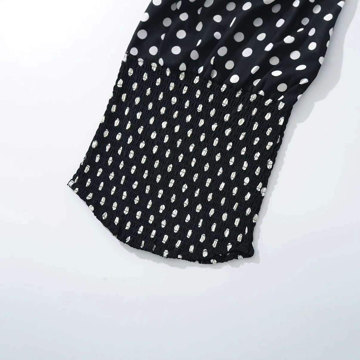 Топ-бюстгальтер женский европейского стиля, slim fit, в горошек, чёрный, размеры S–L