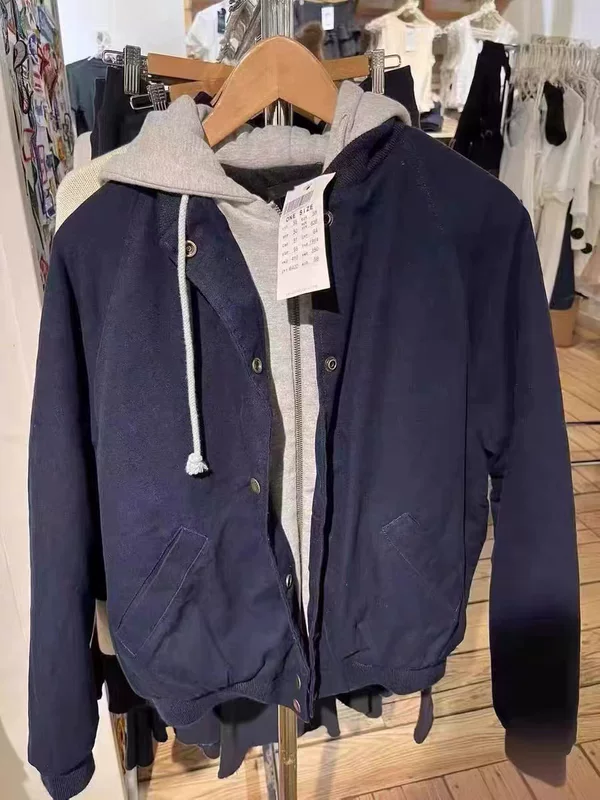 Set with hood, warm down jacket, American style