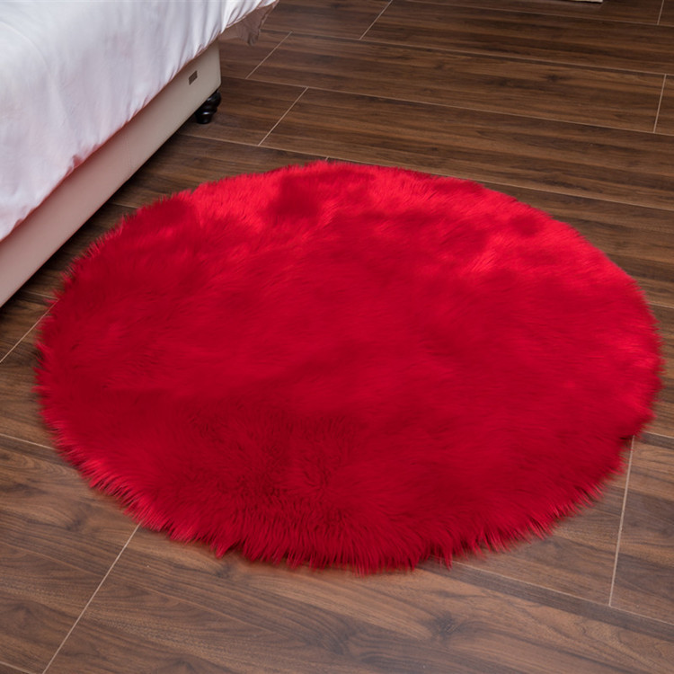 Pink Plush Heart-Shaped Carpet, Bedroom Bedside Floor Mat, Living Room Coffee Table Mat, Imitation Wool Decoration