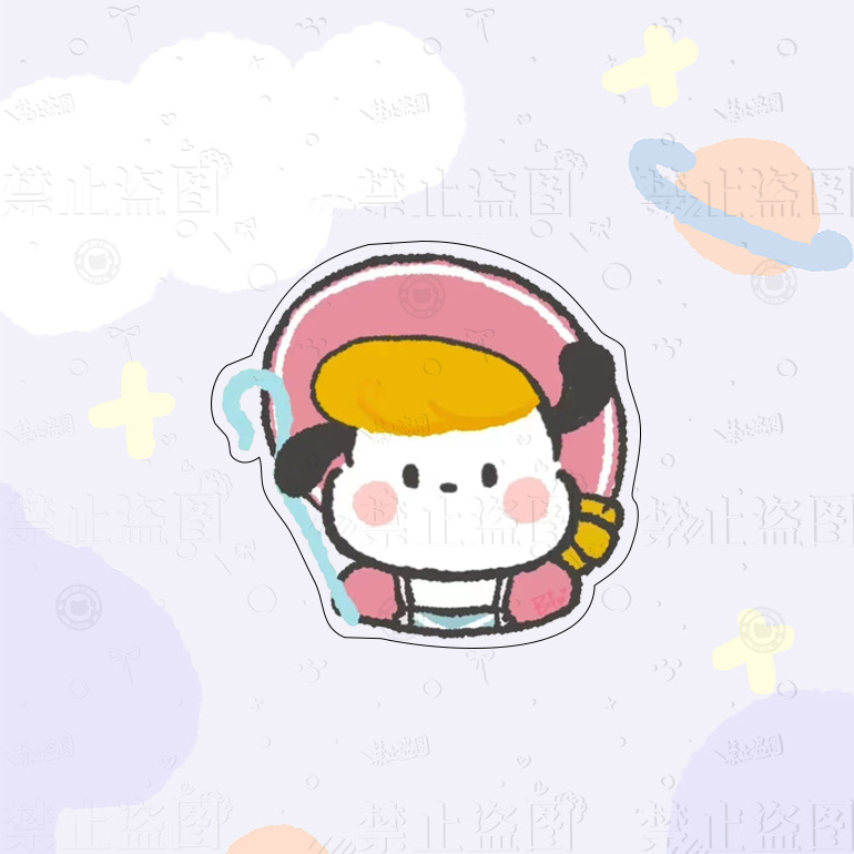Cartoon Acrylic Double-Sided PP Clip Anime Sanrio Character Patch Dog Handbag Clip Student Book Clip Storage Clip