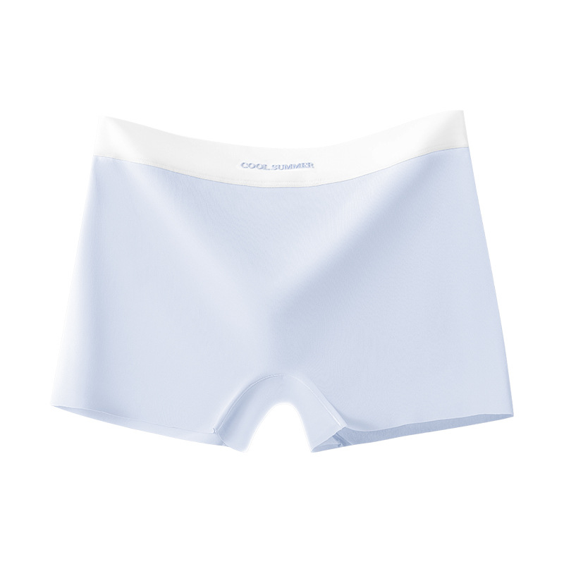 Calzoncillos bóxer de seda de hielo que no dejan marcas pantalones cortos de cuatro esquinas de entrepierna antibacteriana de algodón puro para mujer 2024 pantalones de seguridad de verano diosa refrescante