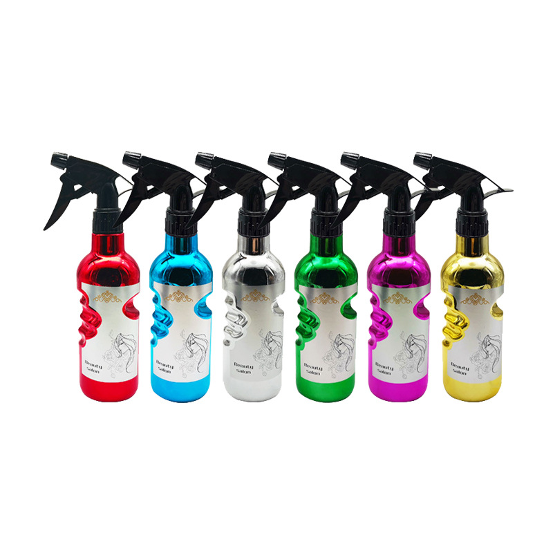 电镀彩色可调节喷雾瓶喷水瓶 理发店园艺浇花喷水壶手掌抓握设计