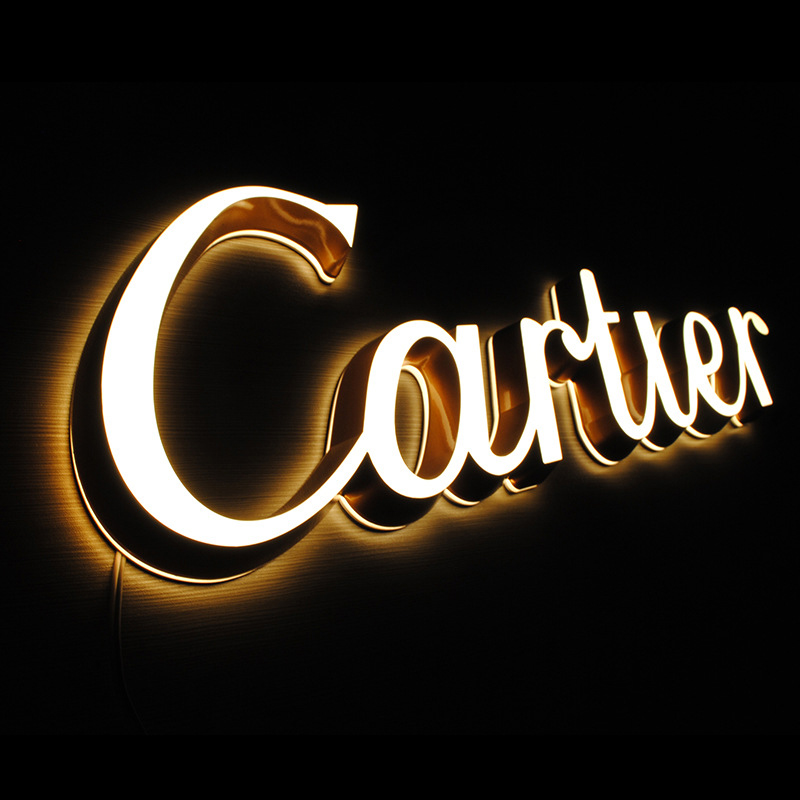 迷你发光字户外不锈钢背光字门头招牌广告灯箱霓虹灯工厂楼顶大字