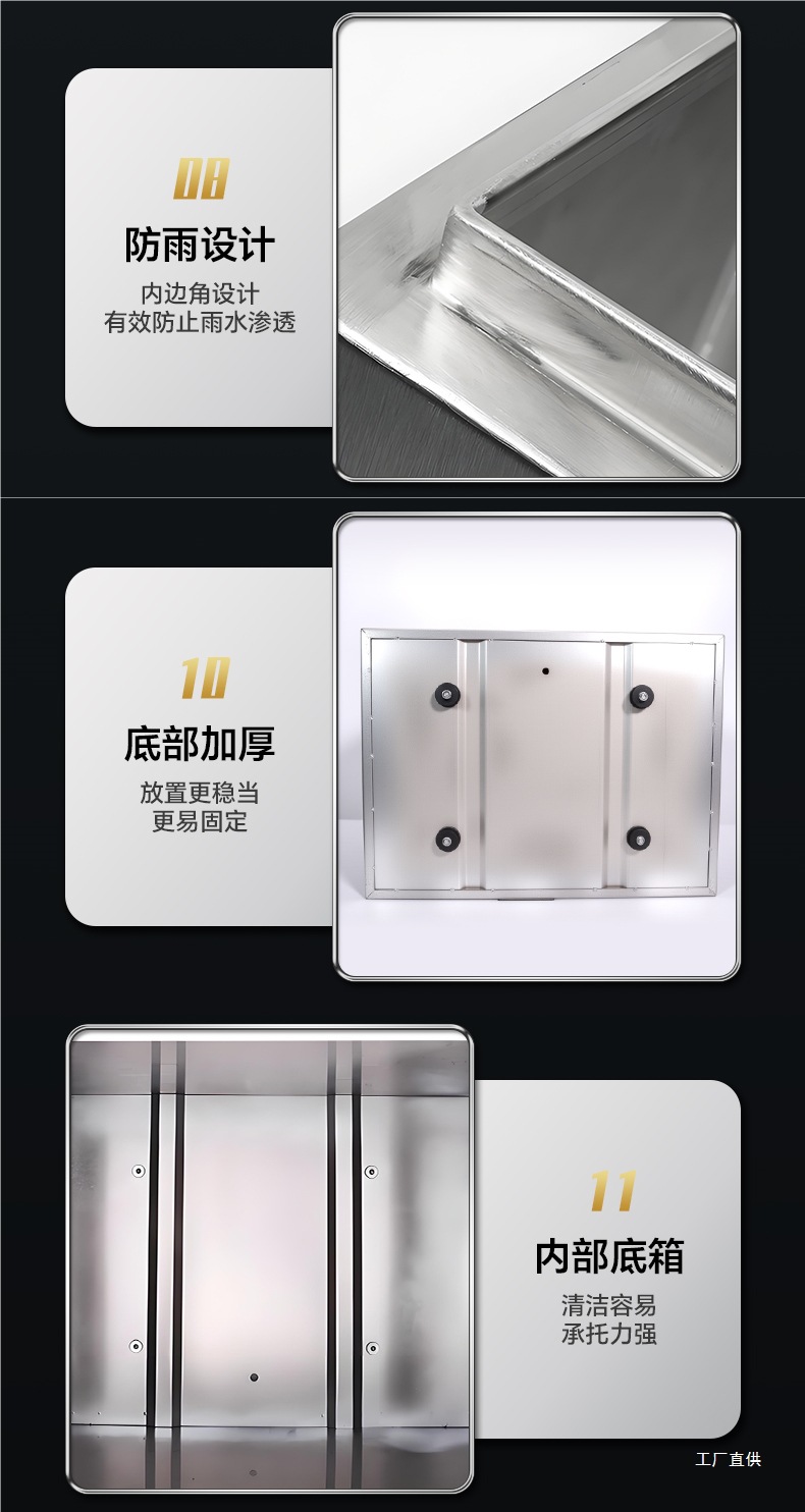 Motorcycle Electric Vehicle Rear Trunk 304 Stainless Steel Waterproof Delivery Box Universal Tool Peihui