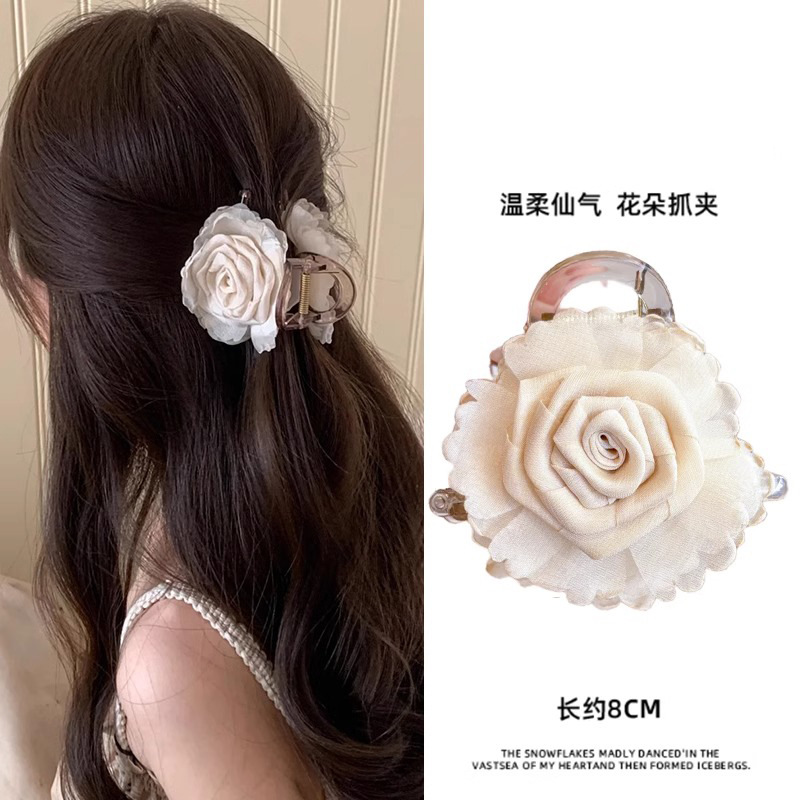 Rose seca clip de agarre de flores de mujer nuevo clip de cabello de alta calidad cabeza media clip de cabello nicho temperamento adornamiento para el cabello