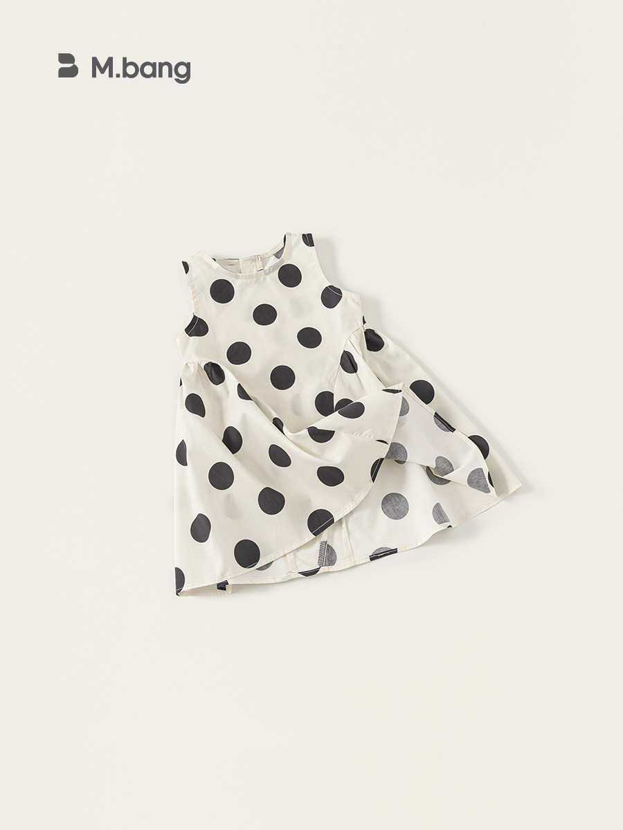 Ropa infantil Youbao, elegante vestido de verano para niñas, vestido negro con lunares sin mangas para niñas