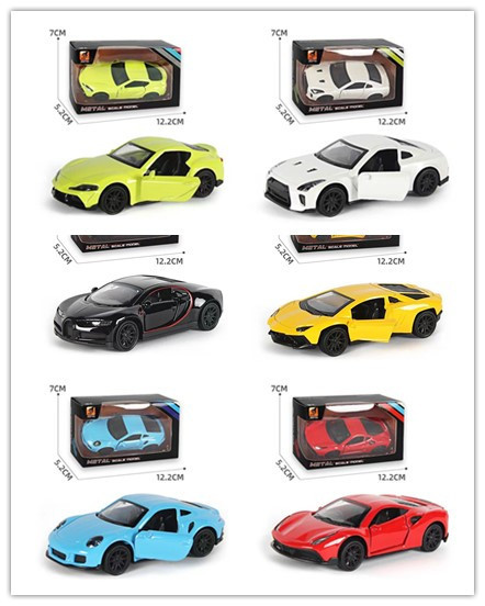 1: 43 modelo de automóvil de juguete de aleación modelo de automóvil de simulación de metal para niños regalos de automóvil deportivo adornos de automóvil de juguete abierta