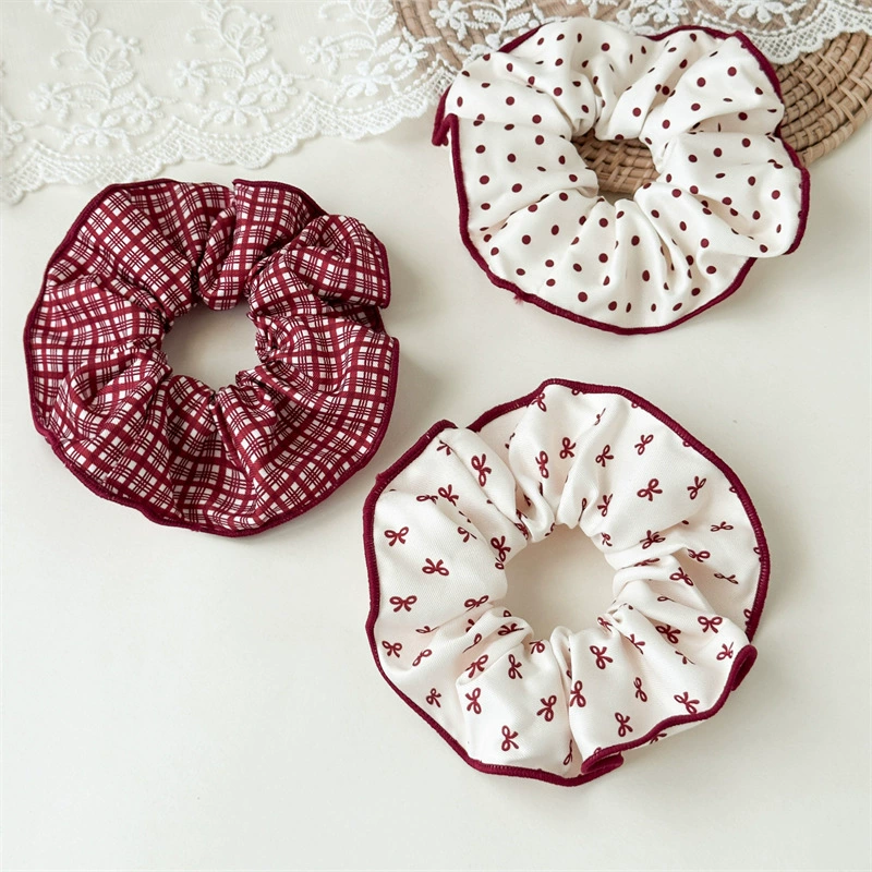 Красная милая резинка для волос в горошек, милый хвост, резинка для волос, высокая эластичность, аксессуар для волос