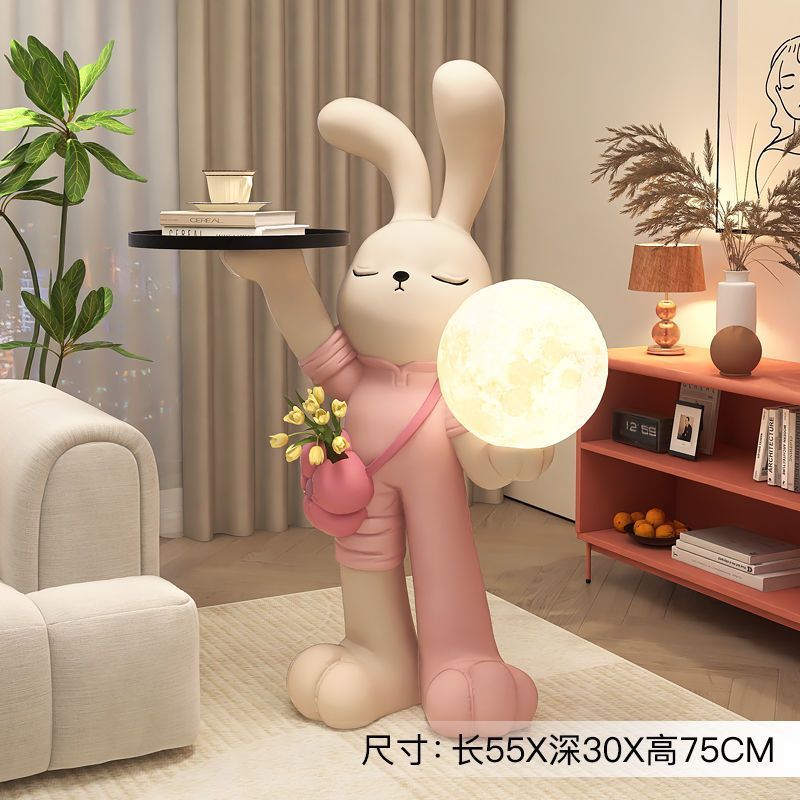 [핫세일] 키 75cm 흰토끼 장식 [핑크]