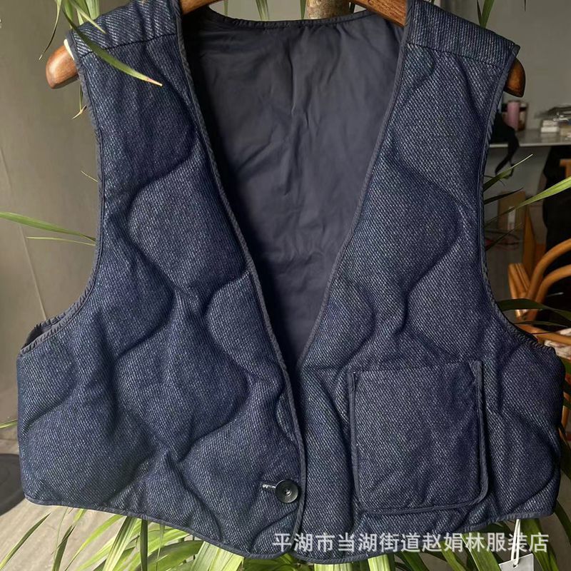 Kongmi Produces Artistic down Vest for Women, Short New Style, Warm and Fashionable, Versatile One-Button Vest for Winter