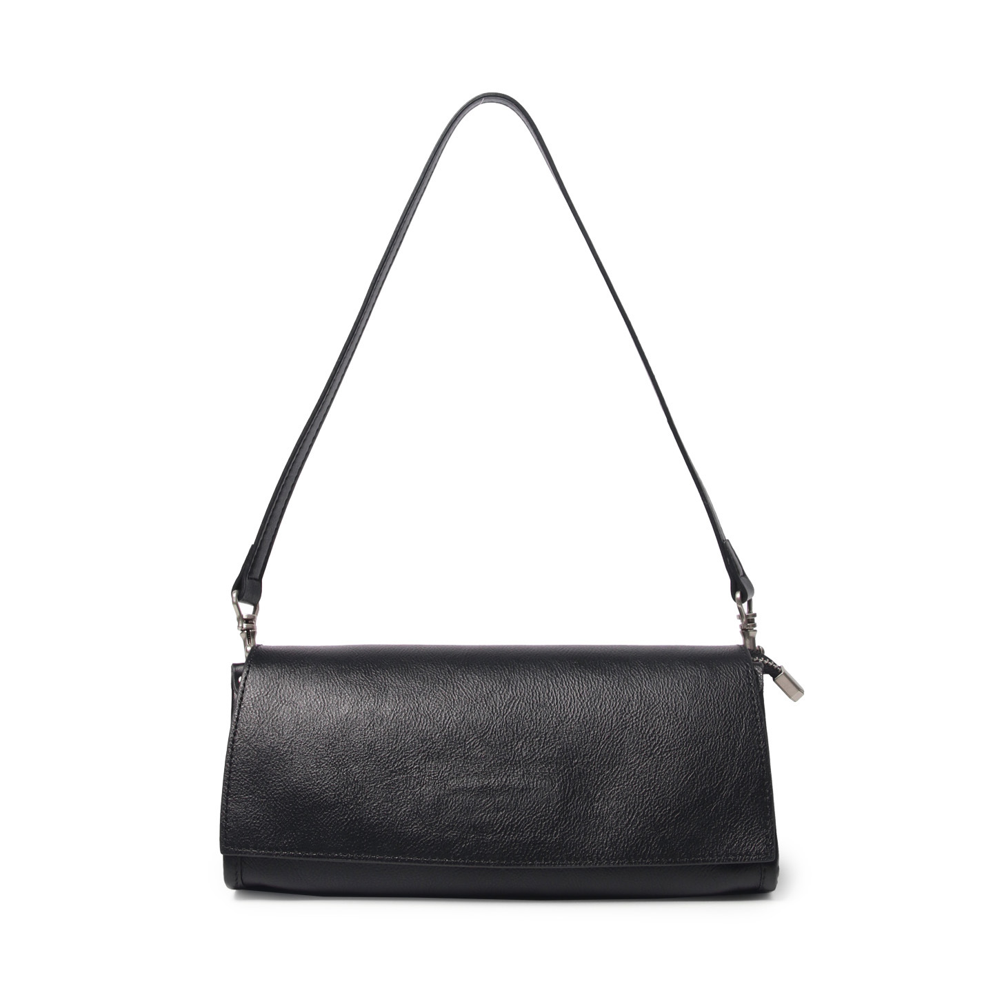 Retro Vegetable-Tanned Top Grain Cowhide Underarm Bag For Women, Simple Genuine Leather Baguette Handbag Shoulder Crossbody Small Square Bag