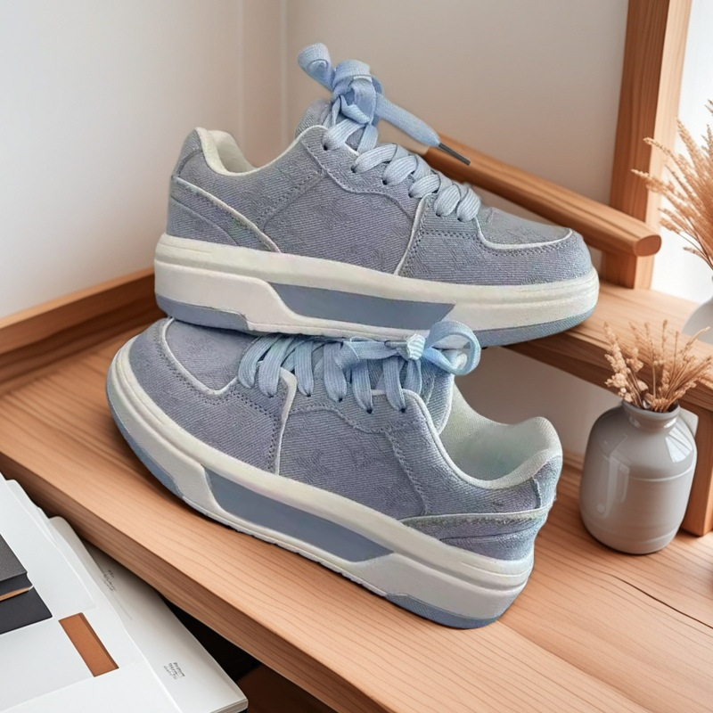 Dailu Lang Thick-Soled Height-Increasing 6cm Graffiti Senior Shoes Couple Shoes Sports Shoes Men's and Women's Sneakers Breathable Bread Cloth Shoes