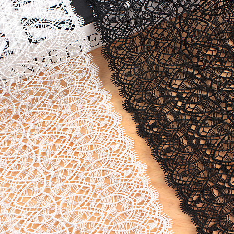 幅15CMのポリエステル製水溶性刺繍カーテン、ロリータ風レース装飾、衣料品・カーテン・布地装飾用