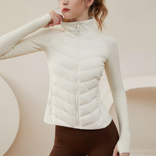 LULU瑜伽服外套羽绒服白鹅绒轻薄保暖修身显瘦跑步运动健身上衣