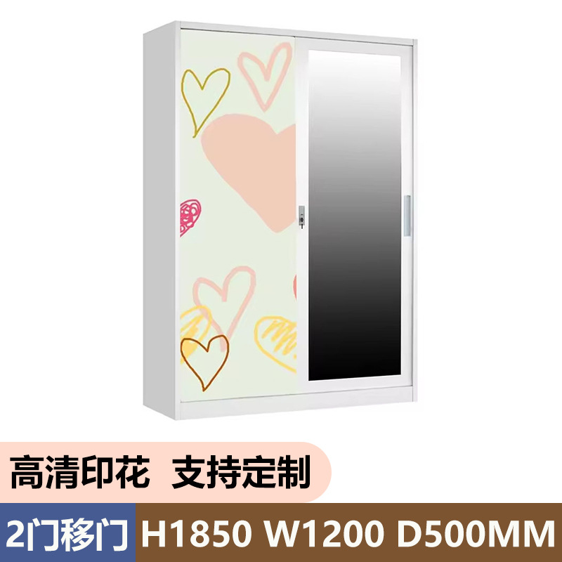Amazon Hot Sale Printing Cabinet Acero desmontaje armario de dormitorio puerta deslizante armario de almacenamiento doméstico vestuario infantil image 9