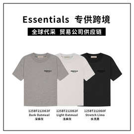 Essentials短袖SS22前后植绒夏季半袖Tee舒适百搭潮牌简约fogT恤