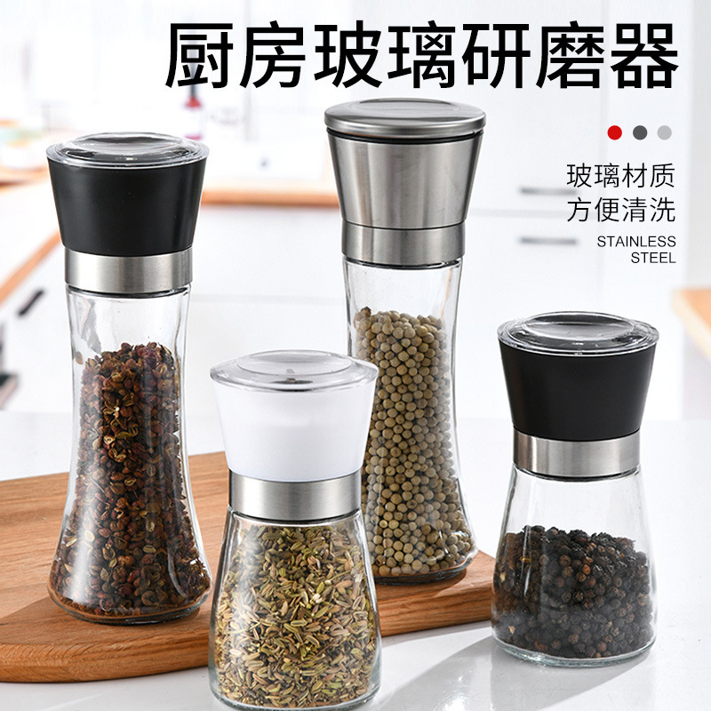 304 Stainless Steel Manual Household Grinder Zanthoxylum Black Pepper Grinding Bottle Glass Seasoning Bottle Cross Border Amazon 304 Stainless Steel Manual Household Grinder Zanthoxylum Black Pepper Grinding Bottle Glass Seasoning Bottle Cross Border Amazon