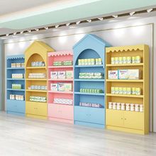 母嬰店貨架展示櫃木質孕嬰店貨架奶粉紙尿褲靠牆櫃兒童置物架商場