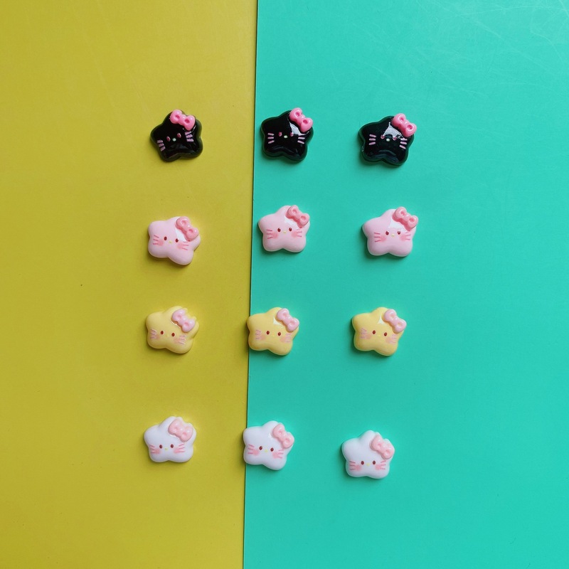 Diyクリームゴム星かわいい蝶結び髪飾りシミュレーションヘアクリップ手作りストラップ樹脂アクセサリー|undefined