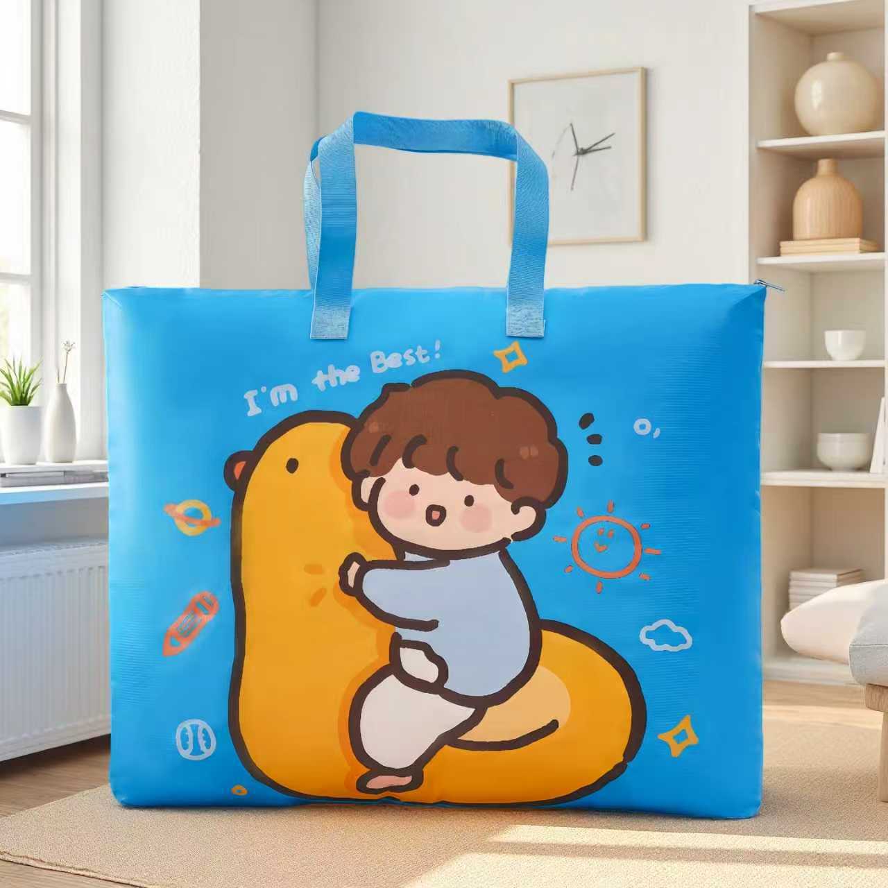 幼儿园被子收纳整理袋儿童入园聚酯纤维行李袋棉被衣服防水袋子超